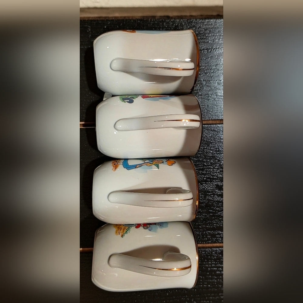 Walt Disney Character Mugs Set Four (4) Alice Pinnochio Mickey Snow White Cups - Picture 8 of 8